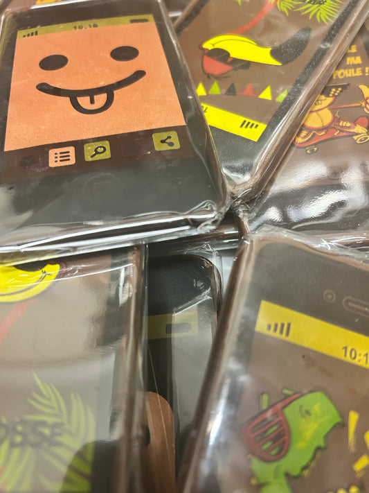 Mini telephone en Chocolat Noir Artisanal