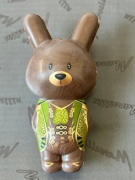 Sujet Chocolat Artisanal-Ourson Costume Doré