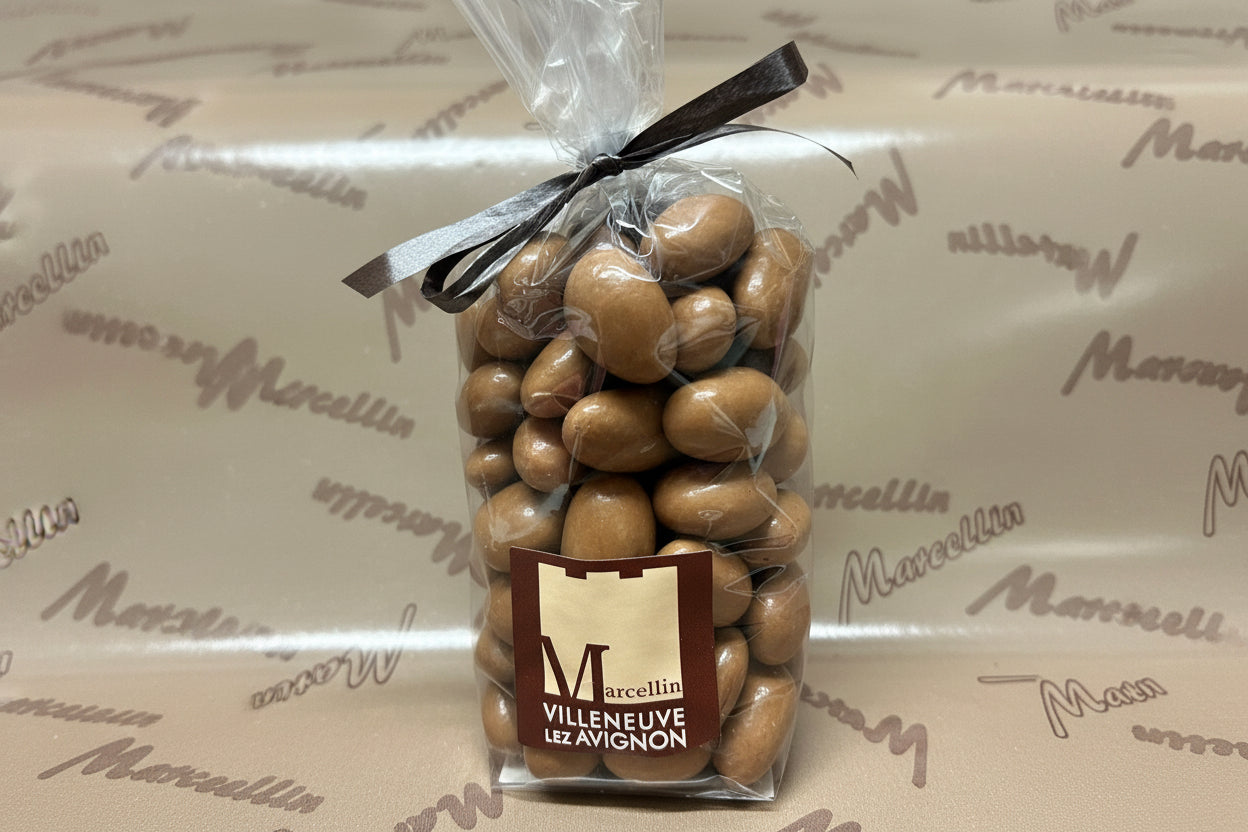 Amandes enrobées au chocolat au lait 250g