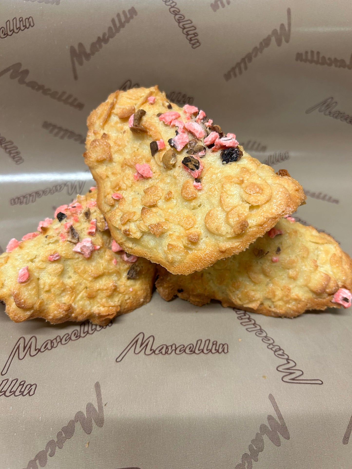 Tuiles amandes et Pralines rose