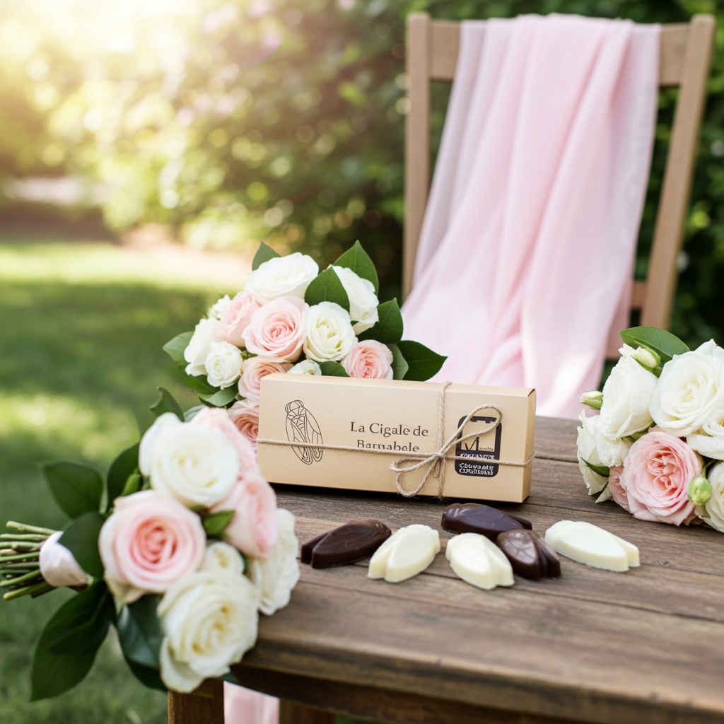 Coffret Cigales- Chocolat Blanc,Lait et Noir Fourrés Praliné Croustillant