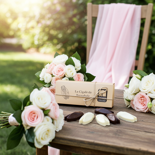 Coffret Cigales- Chocolat Blanc,Lait et Noir Fourrés Praliné Croustillant